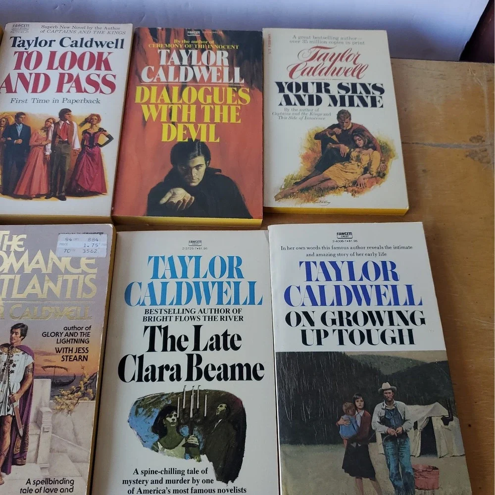 Lot of 35 Taylor Caldwell Vintage Paperback Historical Romance Books NOS